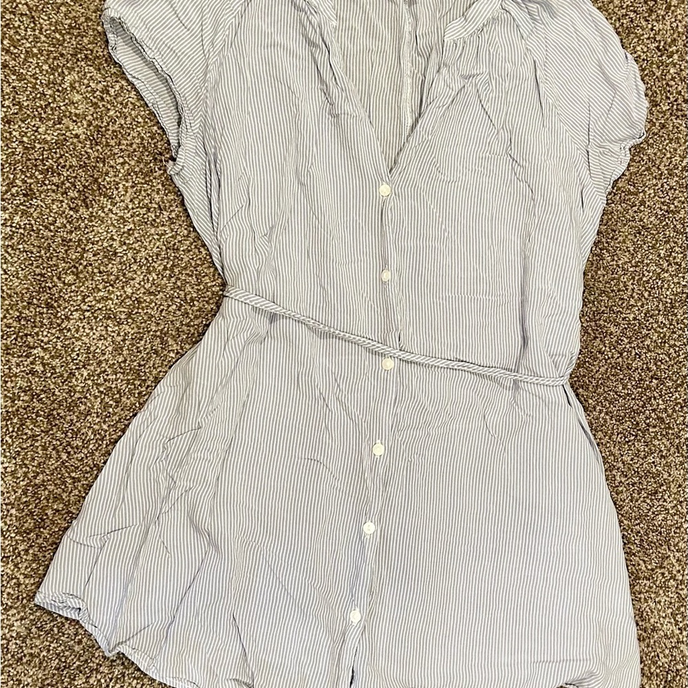 Isabel Maternity by Ingrid & Isabel Blue Striped Button-Down Shirt